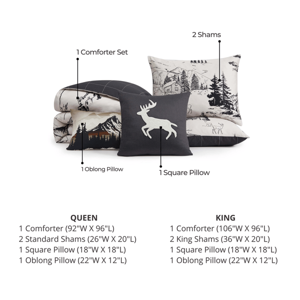 Bebejan® Rocky Mountains Cotton 5pc. Reversible Comforter Set
