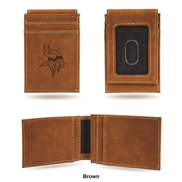 Mens NFL Minnesota Vikings Faux Leather Front Pocket Wallet