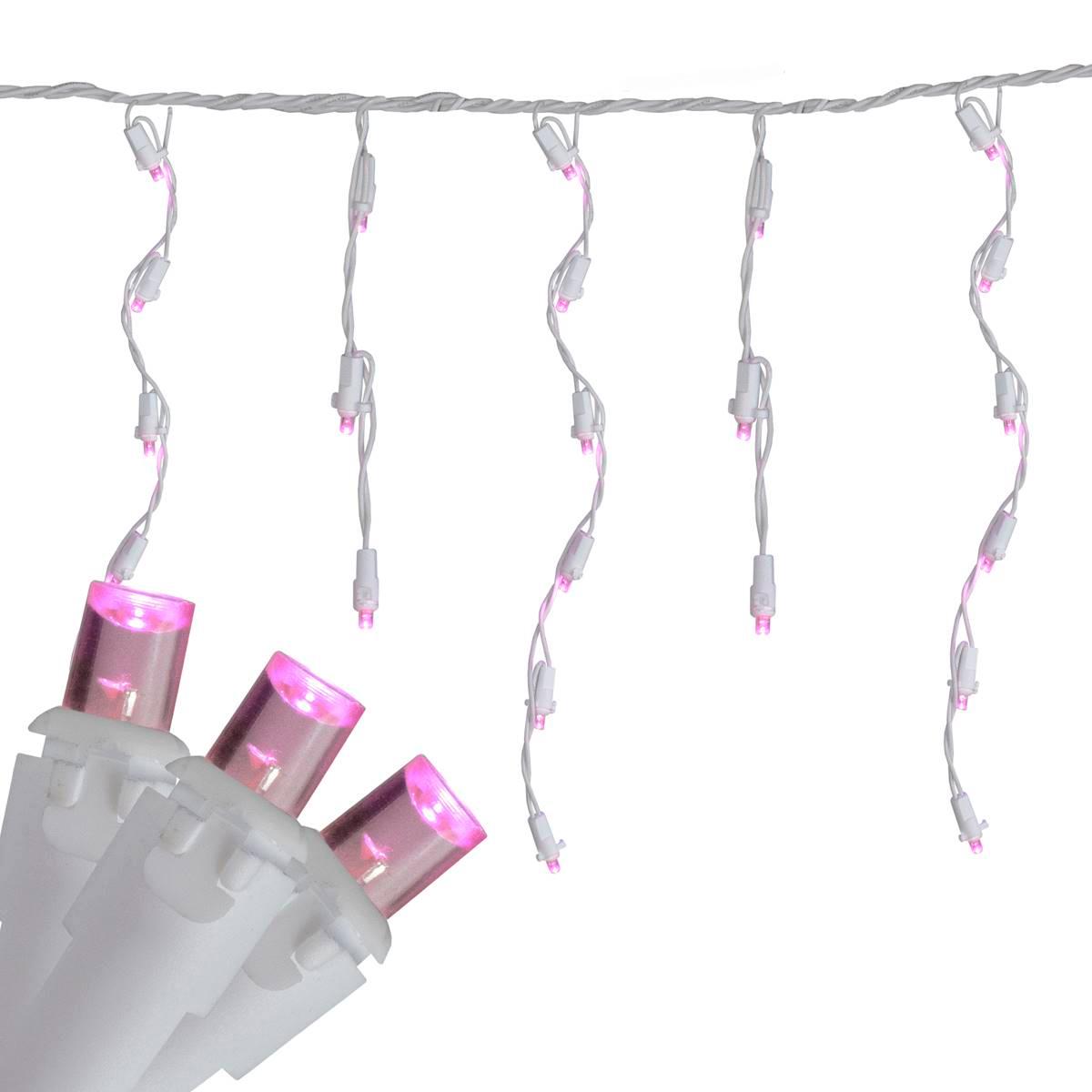 Brite Star 6ft. Pink LED Icicle Christmas Lights