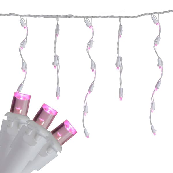 Brite Star 6ft. Pink LED Icicle Christmas Lights