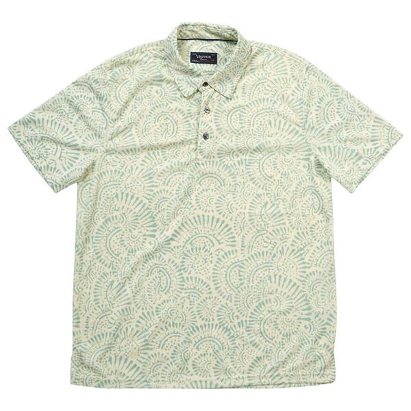 Mens Visitor Sage Abstract Pique Polo - image 