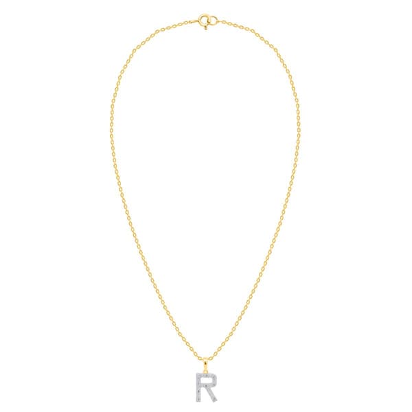 Nova Star® Gold-Plated Lab-Grown Diamond Initial R Pendant