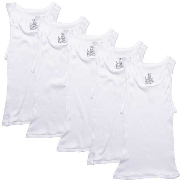 Boys &#40;8-20&#41; Hanes Ultimate&#40;R&#41; 5pk. Athletic Tank Tops - White