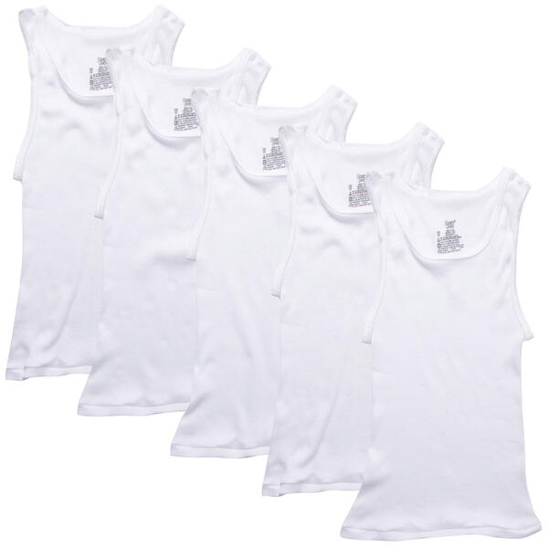 Boys &#40;8-20&#41; Hanes Ultimate&#40;R&#41; 5pk. Athletic Tank Tops - White - image 