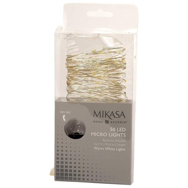 Mikasa 16ft. 50 Light Soft White LED Micro String Lights - image 