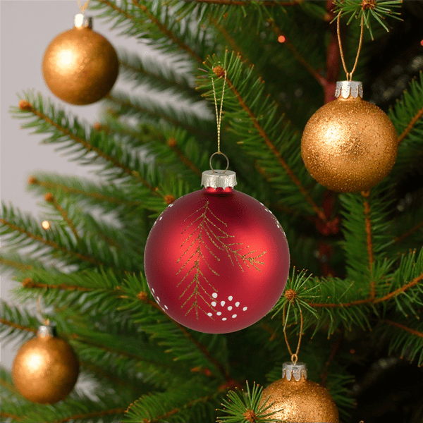 Northlight 4ct. Glittered Pine Needle Christmas Ball Ornaments