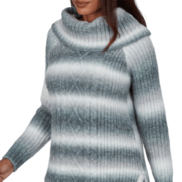 Womens Hearts of Palm Silver Linings Ombre Stripe Sweater