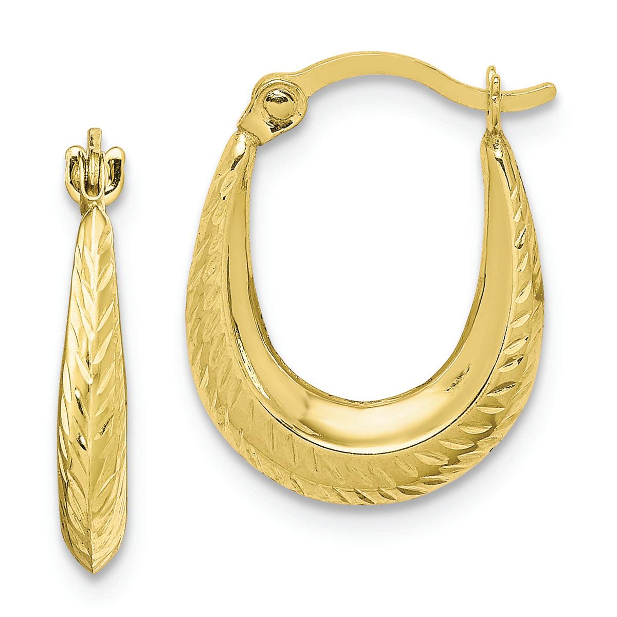 Gold Classics™ 10kt. Textured Hollow Hoop Earrings