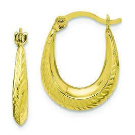 Gold Classics(tm) 10kt. Textured Hollow Hoop Earrings