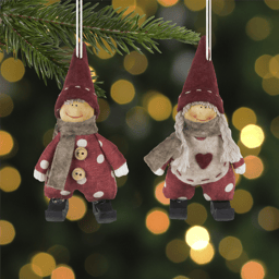 Northlight 2pc. Plush Polka Dot Boy & Girl Christmas Ornaments