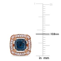 Sophia B London Blue Topaz & White Sapphire Stud Earrings