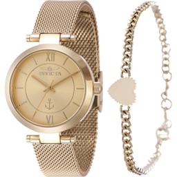 Womens Invicta Ocean Voyage Gold Mesh Watch & Bracelet Set
