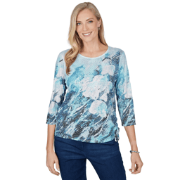 Womens Alfred Dunner Ann Arbor Abstract Watercolor Blouse