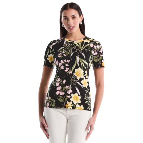 Womens Rafaella® Short Sleeve Floral Garden Blouse