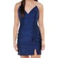 Juniors Crystal Doll Jersey Satin Rhinestone Strap Sheath Dress - image 4