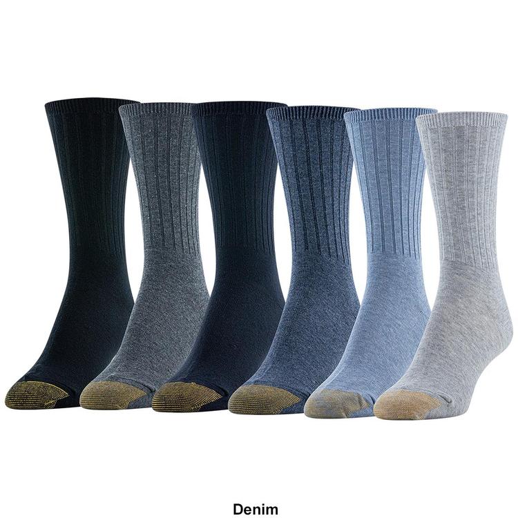 Womens Gold Toe® 6pk. Extended Ribbed Crew Socks