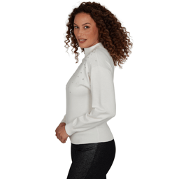 Petite Emaline Lavender Revelry Pearl Embellished Sweater