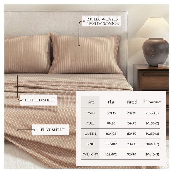 Freshfolds Plaid Flannel Tonal Stripe Sheet Set