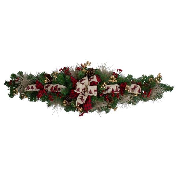 Northlight Seasonal 52in. Berries & Bow Artificial Christmas Swag - image 