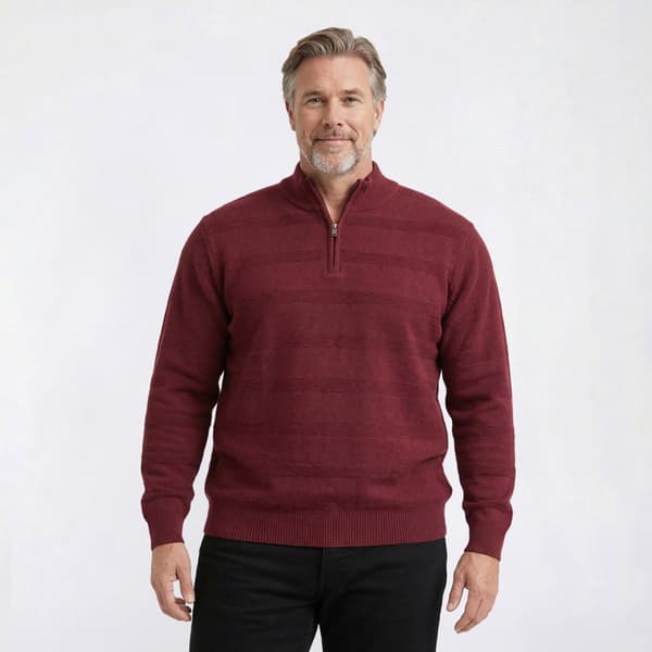 Mens Big & Tall Chaps Textured 1/4 Zip Sweater - image 