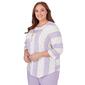 Plus Size Alfred Dunner Garden Party Spliced Stripe Texture Tee - image 3