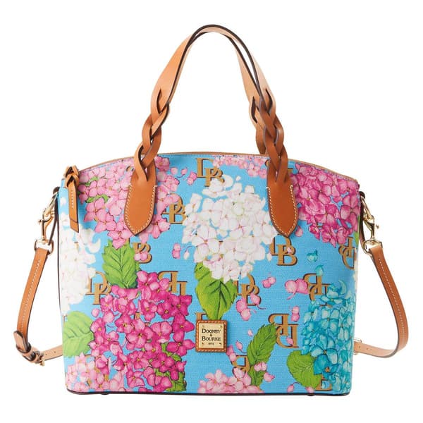 Dooney & Bourke Hydrangea Monogram Celeste Satchel