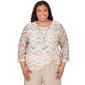 Plus Size Alfred Dunner Tuscan Sunset Textured Chevron Top - image 1