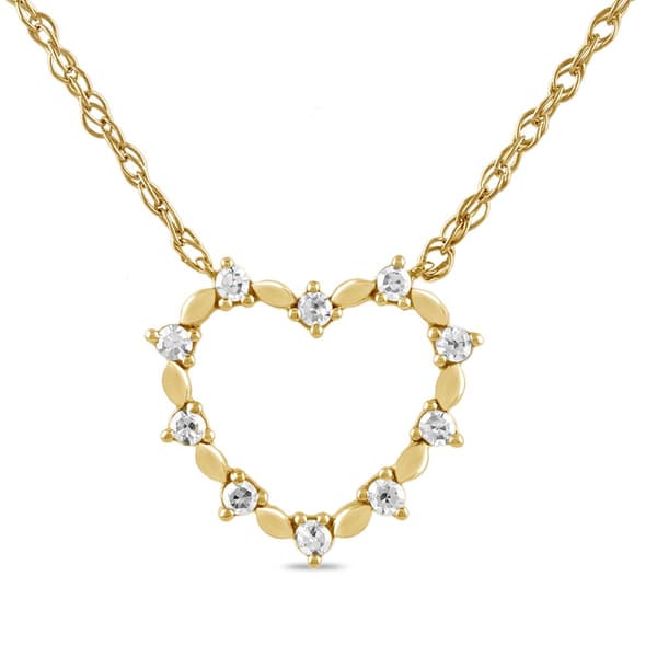 Nova Star(R) 10kt. 1/10ctw Lab Grown Diamond Heart Pendant - image 