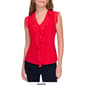 Womens Tommy Hilfiger Sleeveless Ruffle Front V-Neck Blouse - image 4