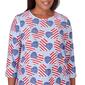 Petites Alfred Dunner All American Flag Hearts Top - image 2
