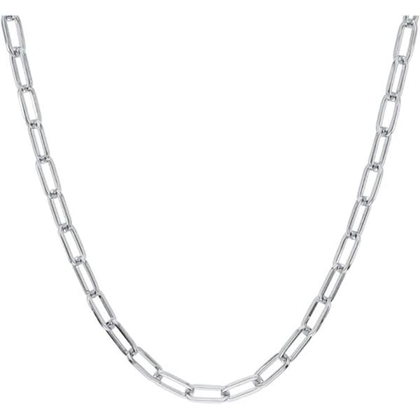 18in. Sterling Silver Shiny Paperclip Chain Necklace - image 