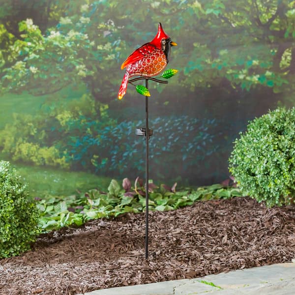 Evergreen Cardinal Solar Garden Stake