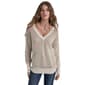 Womens DKNY Long Sleeve V Neck Open Stitch Sweater - image 1
