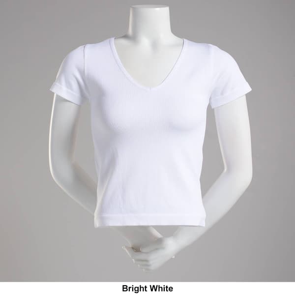 Juniors Jolie & Joy Short Sleeve V-Neck Seamless Tee