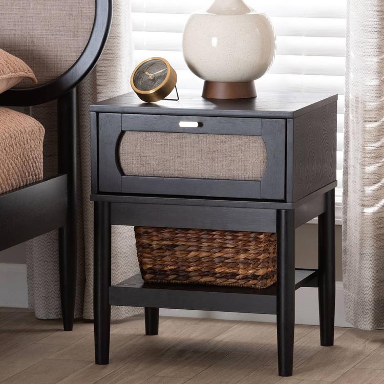 Baxton Studio Shirin Mid-Century Wood Nightstand