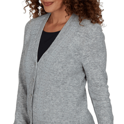 Petite Emaline Lavender Revelry V-Neck Lace Detail Cardigan