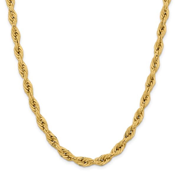Mens Gold Classics&#40;tm&#41; 7.0mm. 14k Semi Solid Rope Chain Necklace - image 