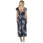 Womens Luxology Short Ruffle Sleeve Challis Jumpsuit-Navy/Ivory - image 2