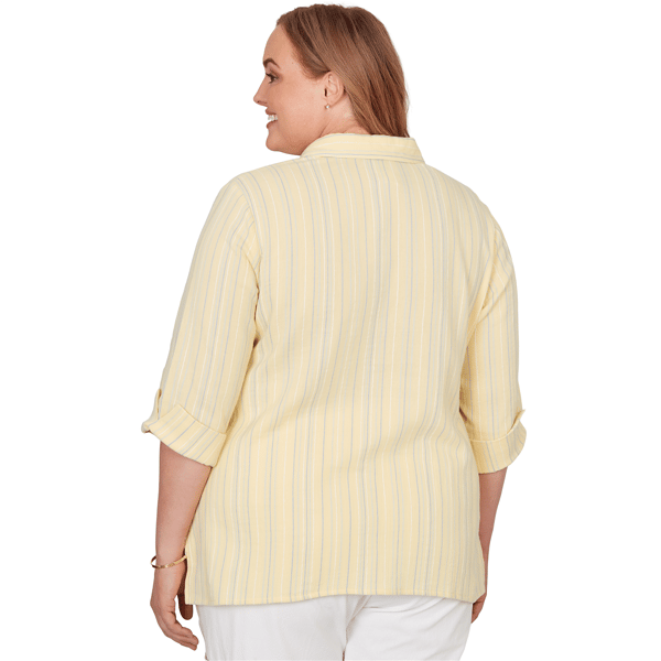 Plus Size Alfred Dunner Out Of The Blue Embroidered Daisy Blouse