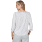 Petite Alfred Dunner Weekend Warrior 3/4 Sleeve Stripe Blouse - image 2