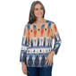 Womens Alfred Dunner Tuscany Diamond Geometric Blouse - image 1