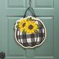 Evergreen Check Pumpkin & Sunflowers Hooked Door Decor - image 2