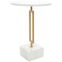 9th & Pike(R) Glam White Marble Accent Table