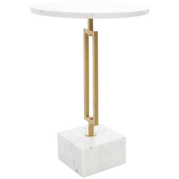 9th & Pike® Glam White Marble End Table