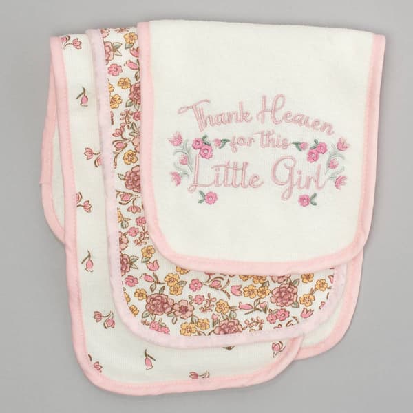 Baby Girl Le Top&#40;R&#41; 3pk. Thank Heaven Little Girl Burp Cloths - image 