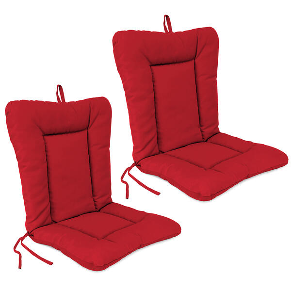 Jordan Manufacturing Set of 2 Veranda Red Dining Chair Cushions - image 