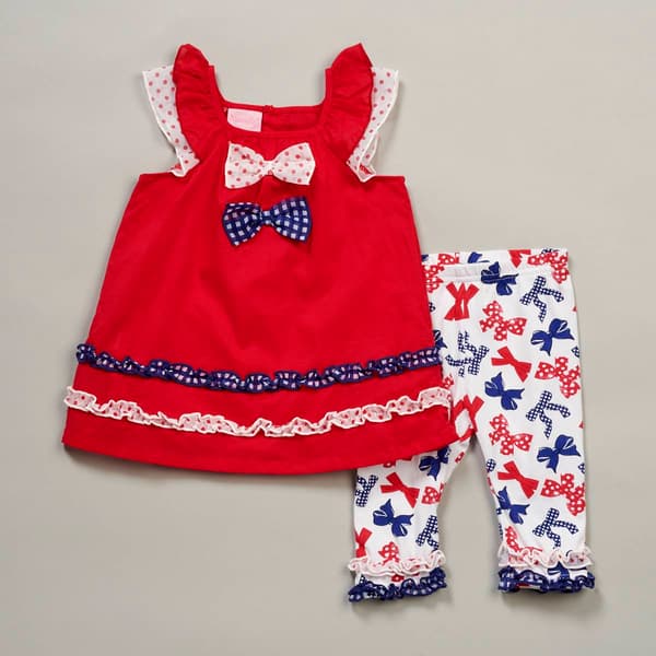 Baby Girl &#40;12-24M&#41; Nannette Ruffle Tunic & Bow Leggings Set - image 