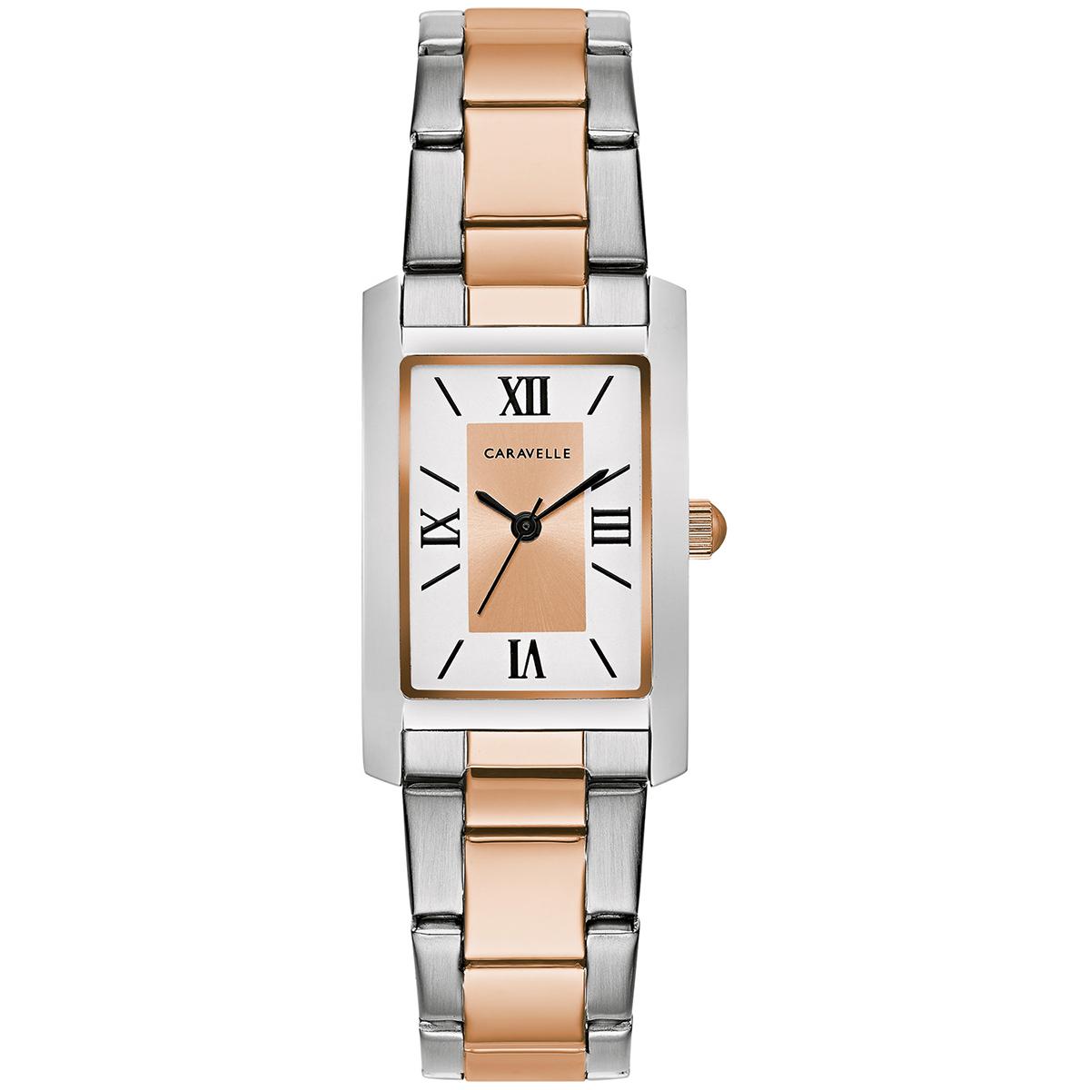 Womens Caravelle by Bulova Two-Tone Rectangular Watch -...