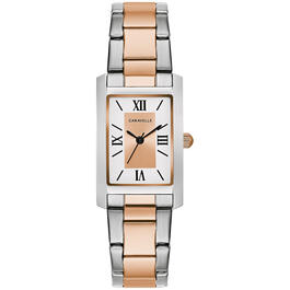 Womens Caravelle by Bulova Two-Tone Rectangular Watch - 45L187
