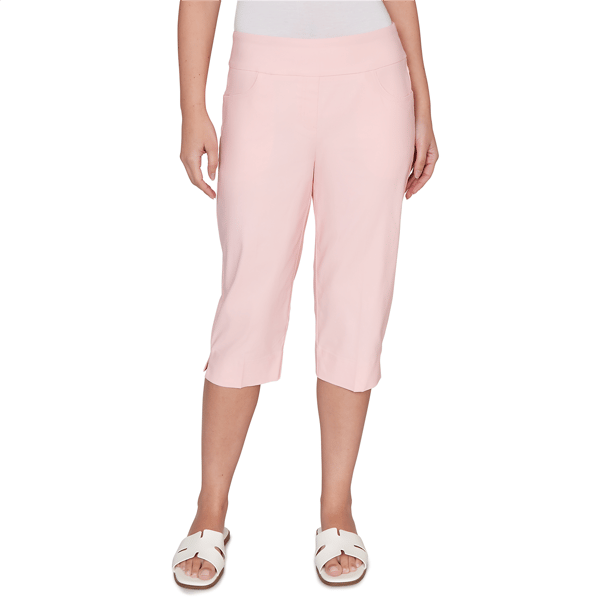 Petite Ruby Rd. Key Items Pull On Silky Tech Solid Capris - image 